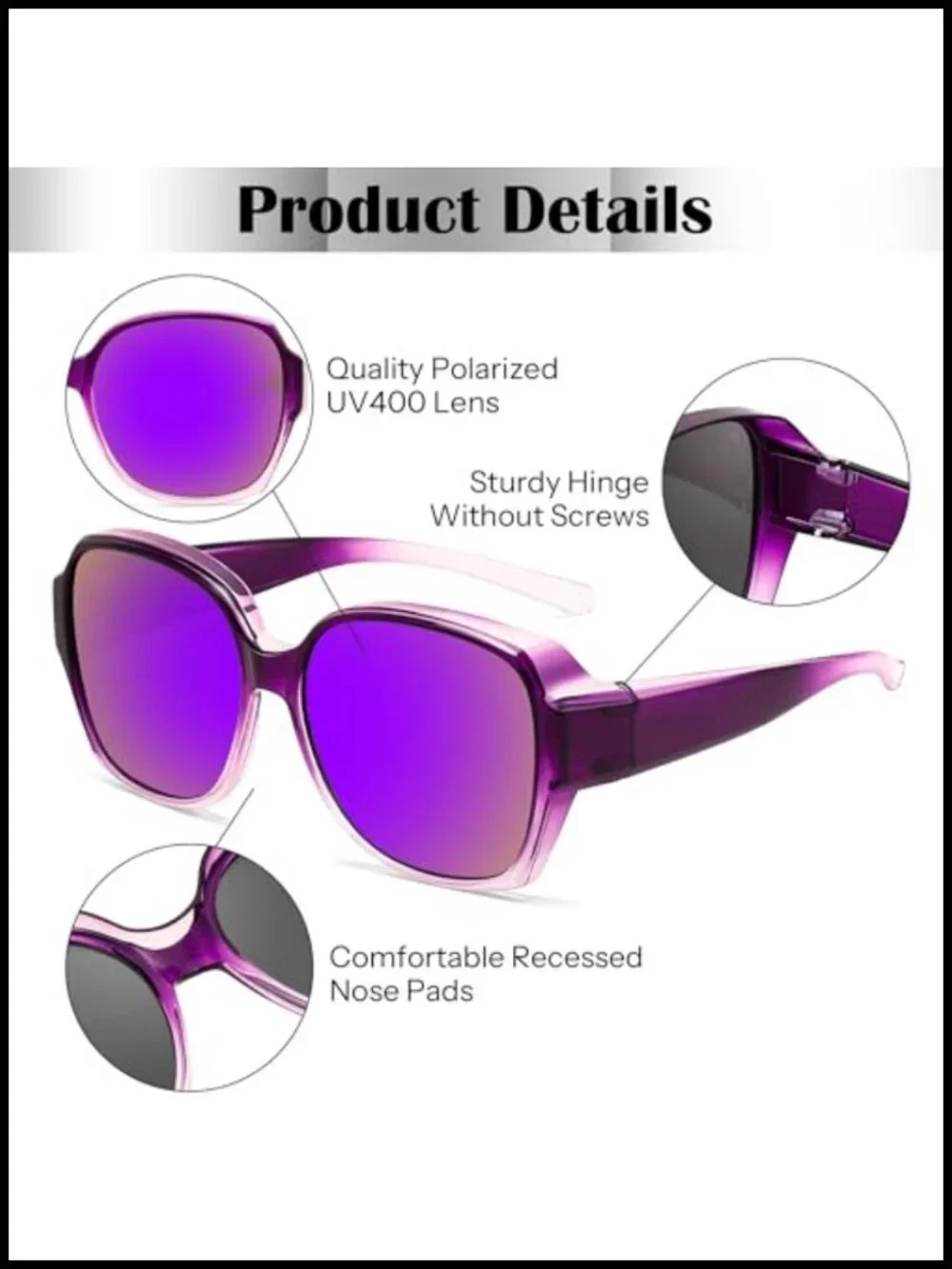 Oversized Polarized Sunglasses Fit Over Glasses